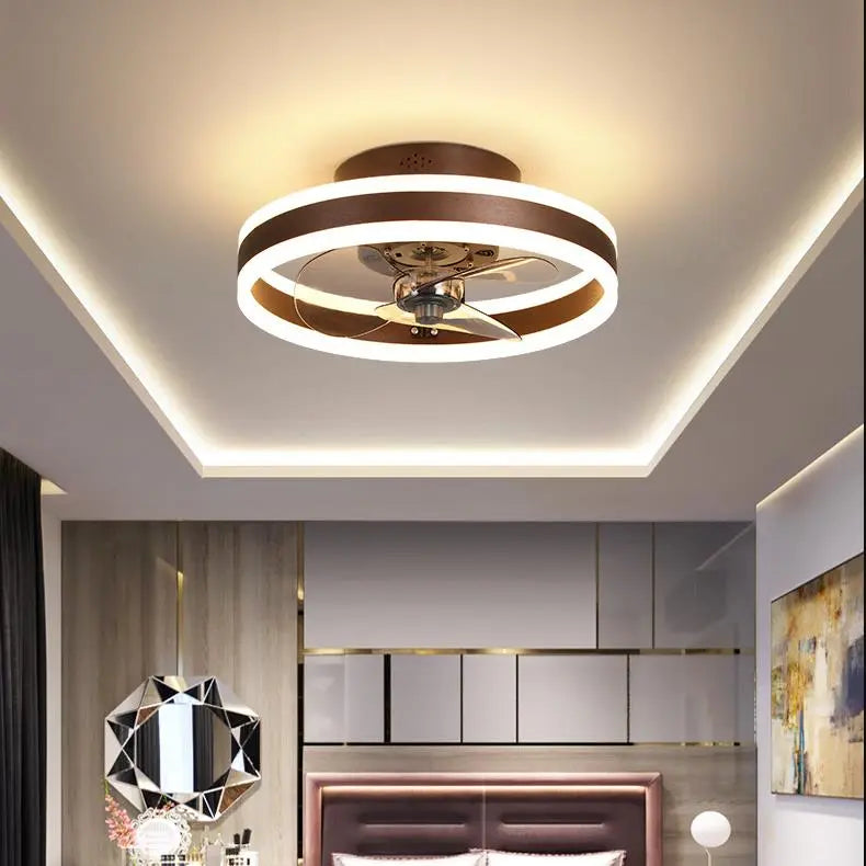 16-Inch Modern LED Ceiling Fan Light Chandelier - Dimmable Flush Mount Design Luxe