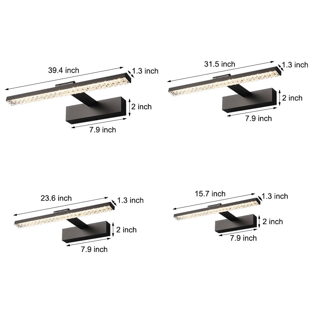 Crystal-Inspired Acrylic Vanity Light Bar — Aluminum, LED, 160° Adjustable, Three-Color Dimming (3000K/4500K/6000K)