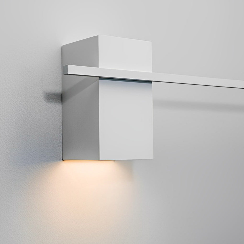 Square Strip Linear Wall Sconce — Iron, LED 10W, Three-Step Dimming (3000K/4500K/6000K), Black or White