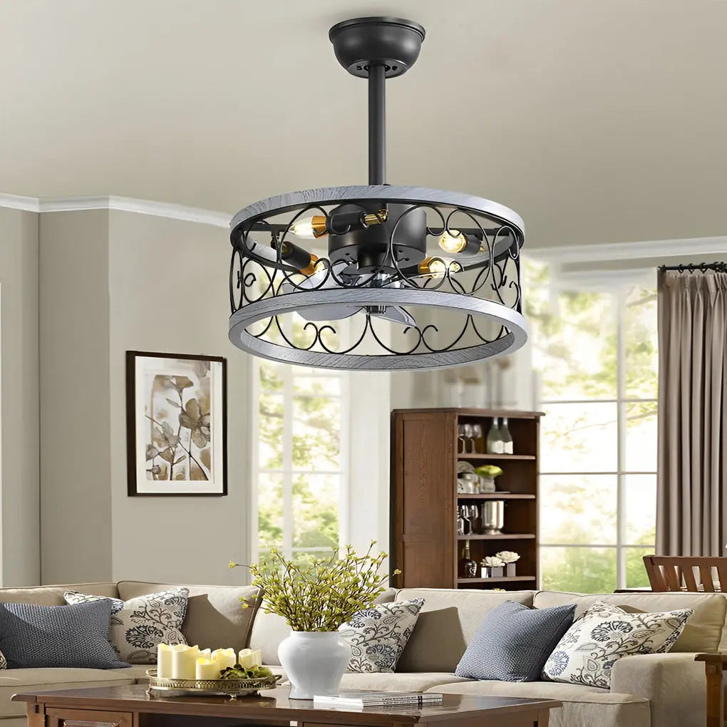 Bladeless Ceiling Fan with Remote Control: Retro Design, Three-Step Dimming, and Silent Operation Luxe