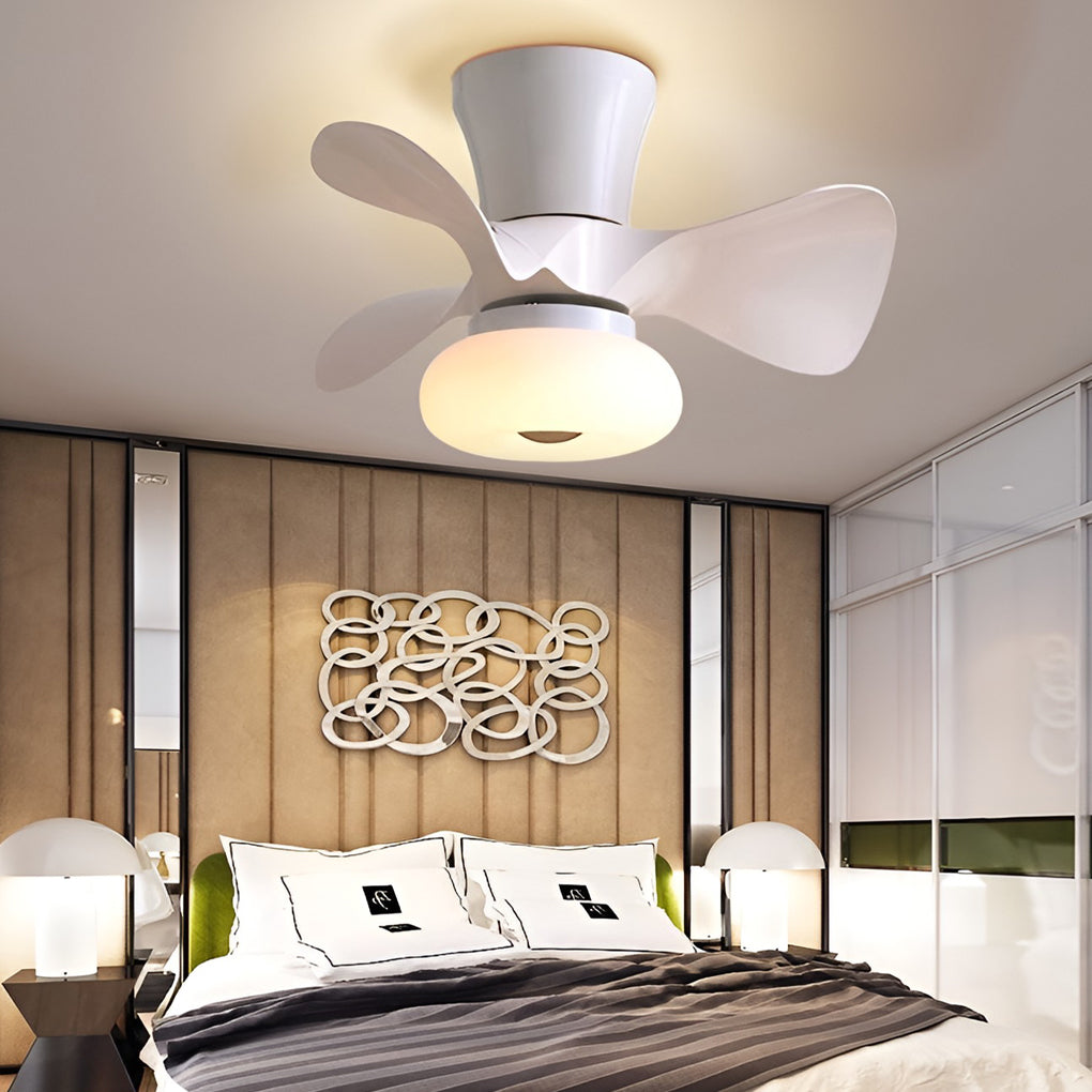 Nordic Inverter Ceiling Fan Lights with 3-Step Dimming in Macaron Colors