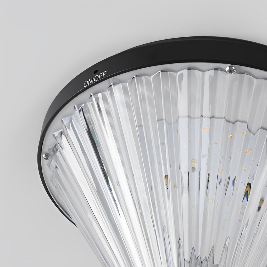 Round Ribbed Solar Pillar Light — Black Die-Cast Aluminum, LED 15W, 3000K, Light-Control