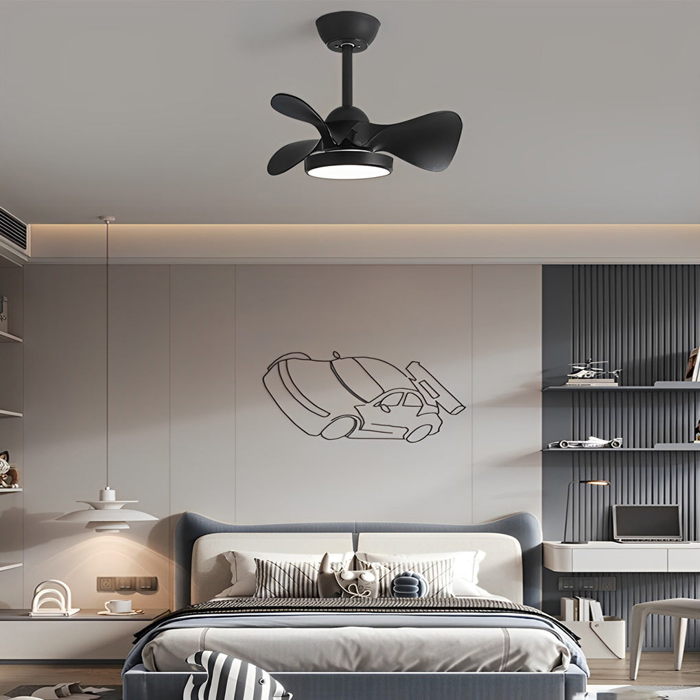3-Blade Ceiling Fan Light — ABS & PMMA, Dimmable LED, 6-Speed DC Motor, Remote Control, 21.7" Diameter