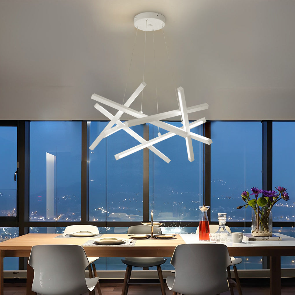 8-Light Sputnik Chandelier — Metal and Acrylic, LED, 3000K / 6000K, Adjustable Cord