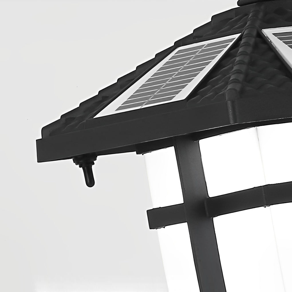 Solar LED Bollard Light — Die-Cast Aluminum, Black, 3000K Warm White, 8–10H Runtime, 24" or 29"