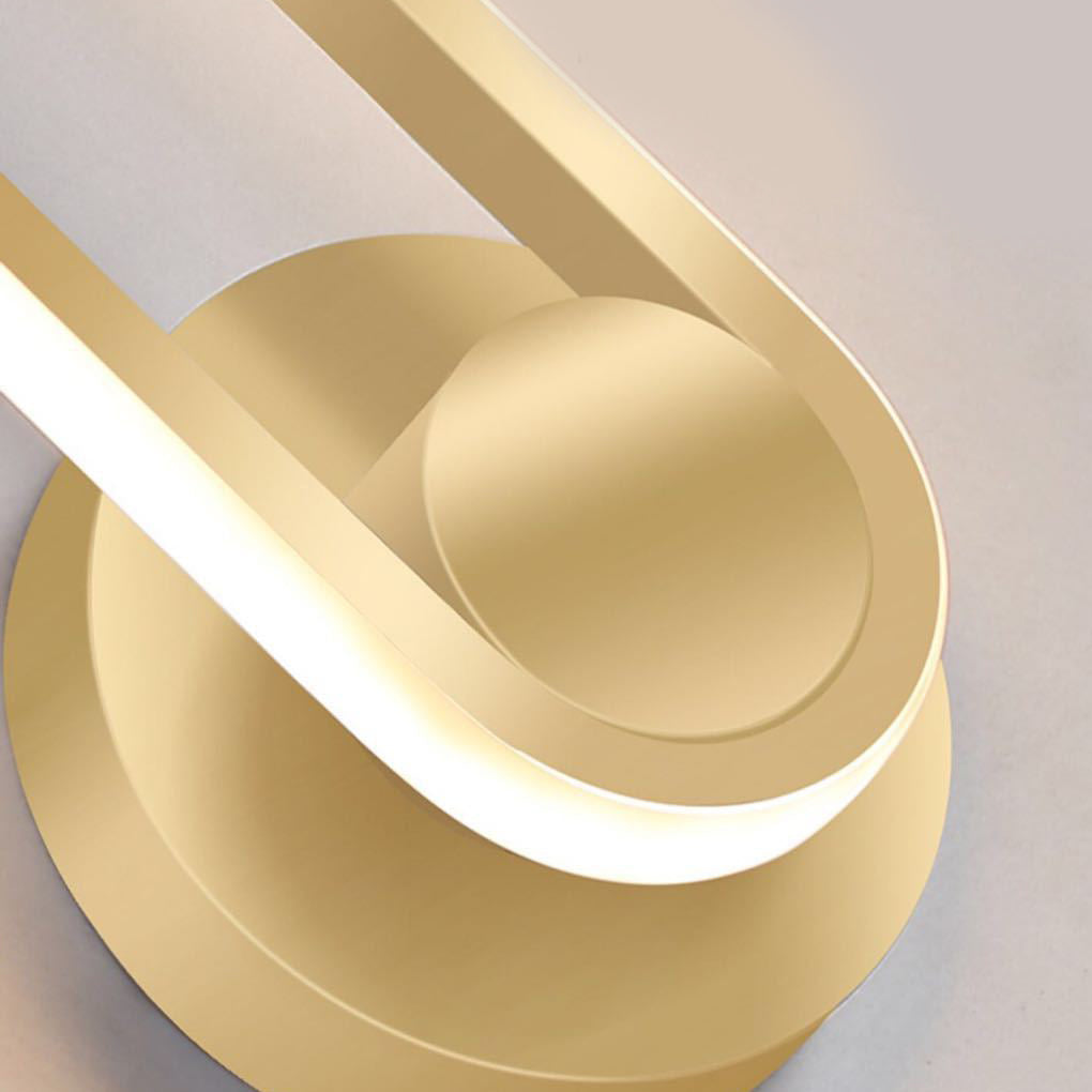330° Rotatable Rounded-Rectangular LED Wall Sconce — Metal, Silicone Shade, Modern, Gold / Black / White