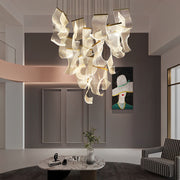 Irregular Curl Acrylic LED Chandelier — Gold, Stainless Steel & Aluminum, 6- to 28-Light, Stepless Dimming, 3000K–6000K