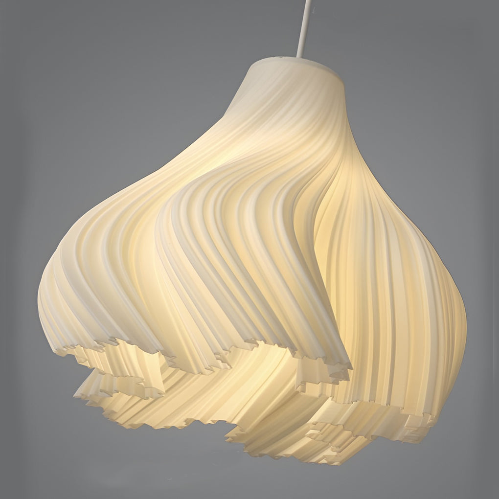 3D-Printed Resin Pendant Light — 16W, 3000K Warm White, Adjustable 78.7" Cord