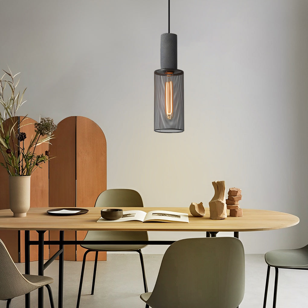 Industrial Cage Pendant — Concrete and Iron, Black, E27, 3000K Warm White