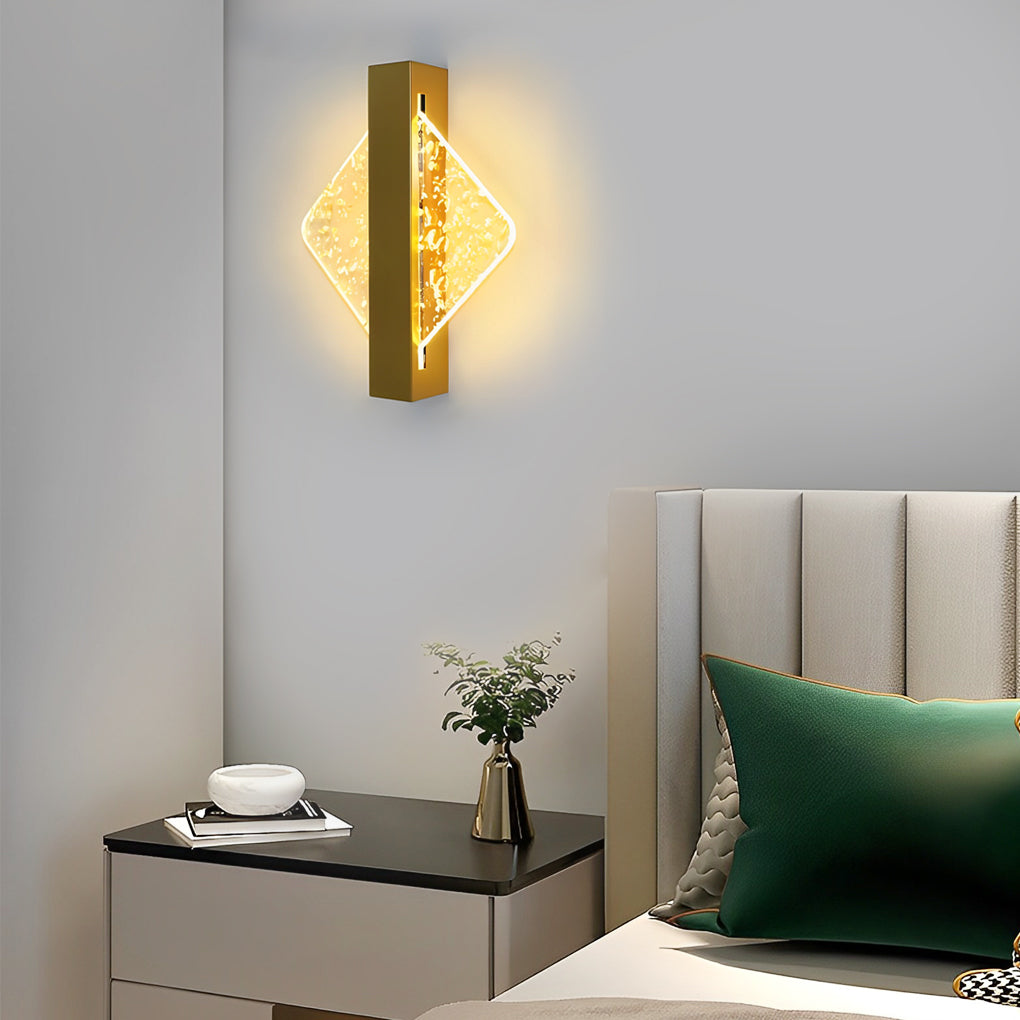 Round, Square, and Semicircle LED Wall Sconce — Acrylic, Hardwired, Black or Gold, Modern Retro