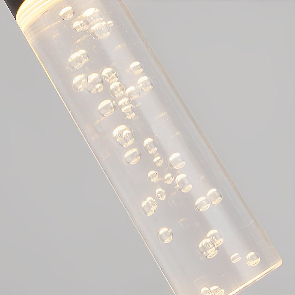 Minimalist Black LED Mini Pendant — Aluminum and Bubble Acrylic, Adjustable 78" Cord
