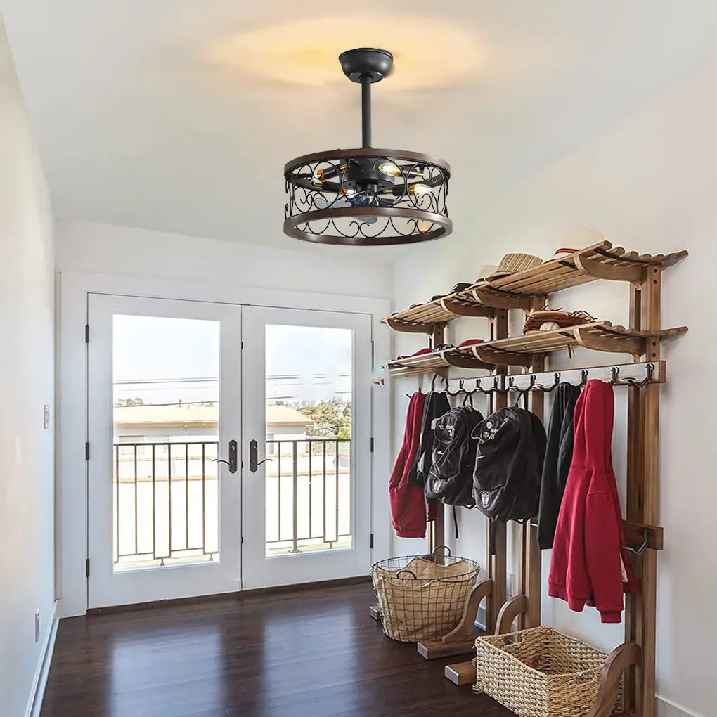 Bladeless Ceiling Fan with Remote Control: Retro Design, Three-Step Dimming, and Silent Operation Luxe
