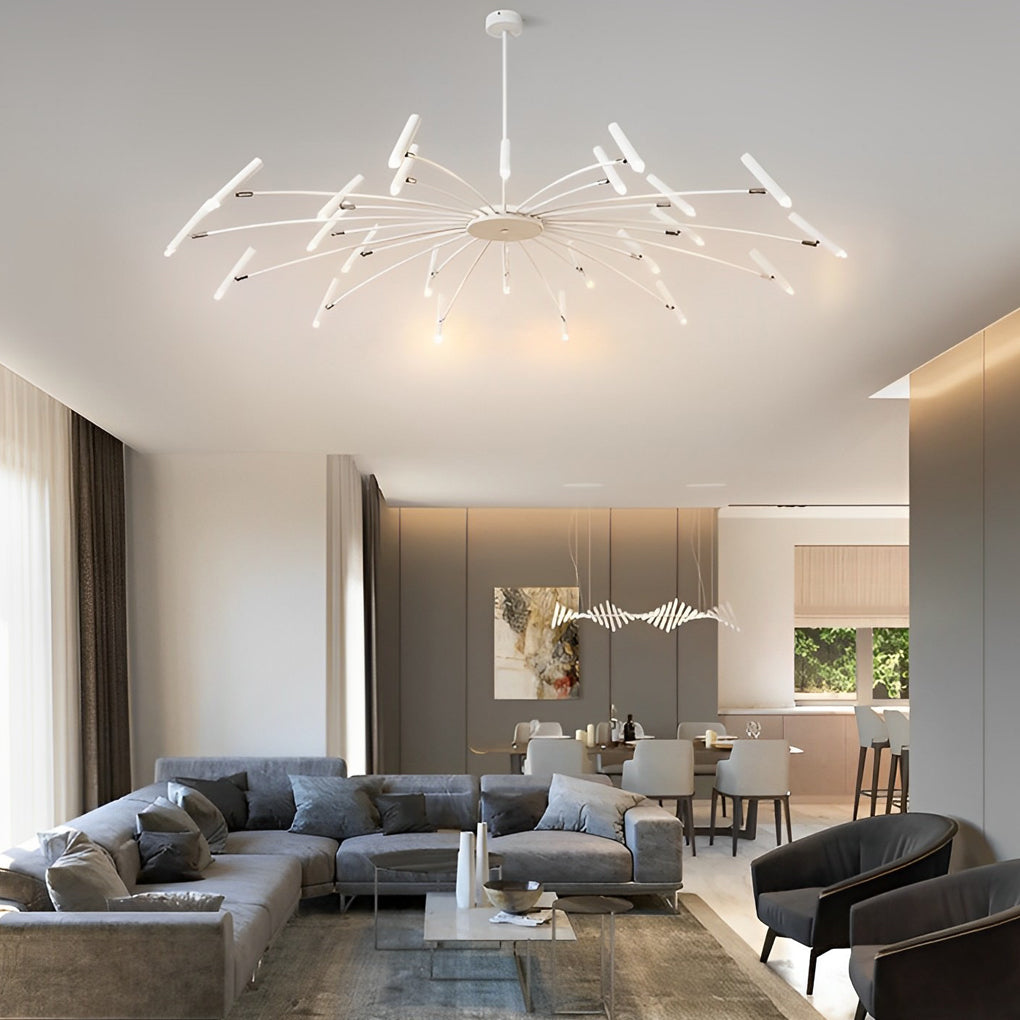 Minimalist Adjustable Metal Chandelier — G9 LED, Three-Step Dimming, 3000K/4500K/6000K, 180° Rotatable Head, Black or White