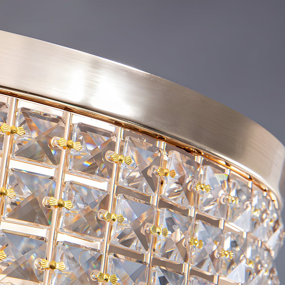 19" Round Crystal Flush-Mount Ceiling Light — K9 Crystal, Electroplated, 63W G9, 3000K Warm White