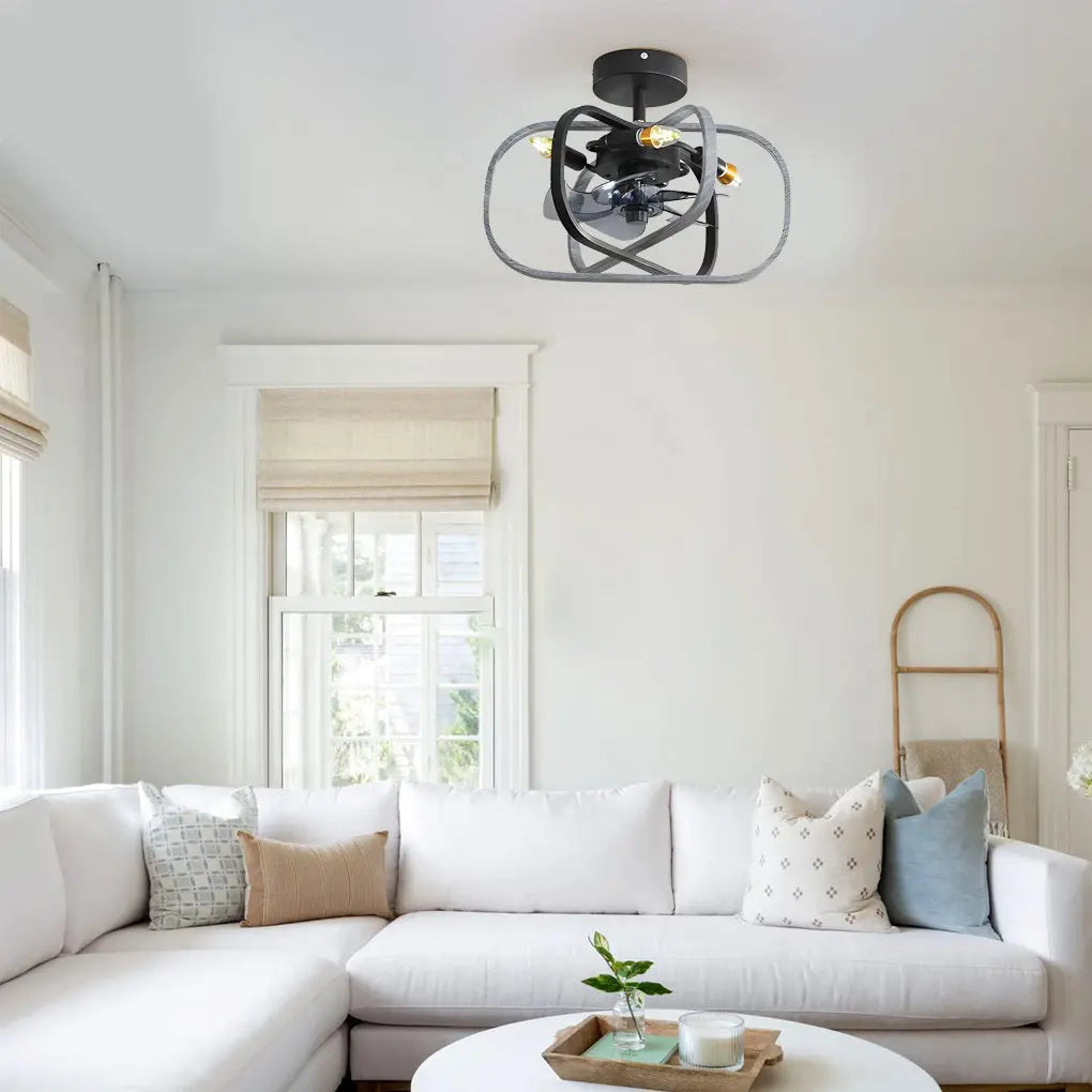 Bladeless Ceiling Fan with Remote Control: Retro Design, Three-Step Dimming, and Silent Operation Luxe