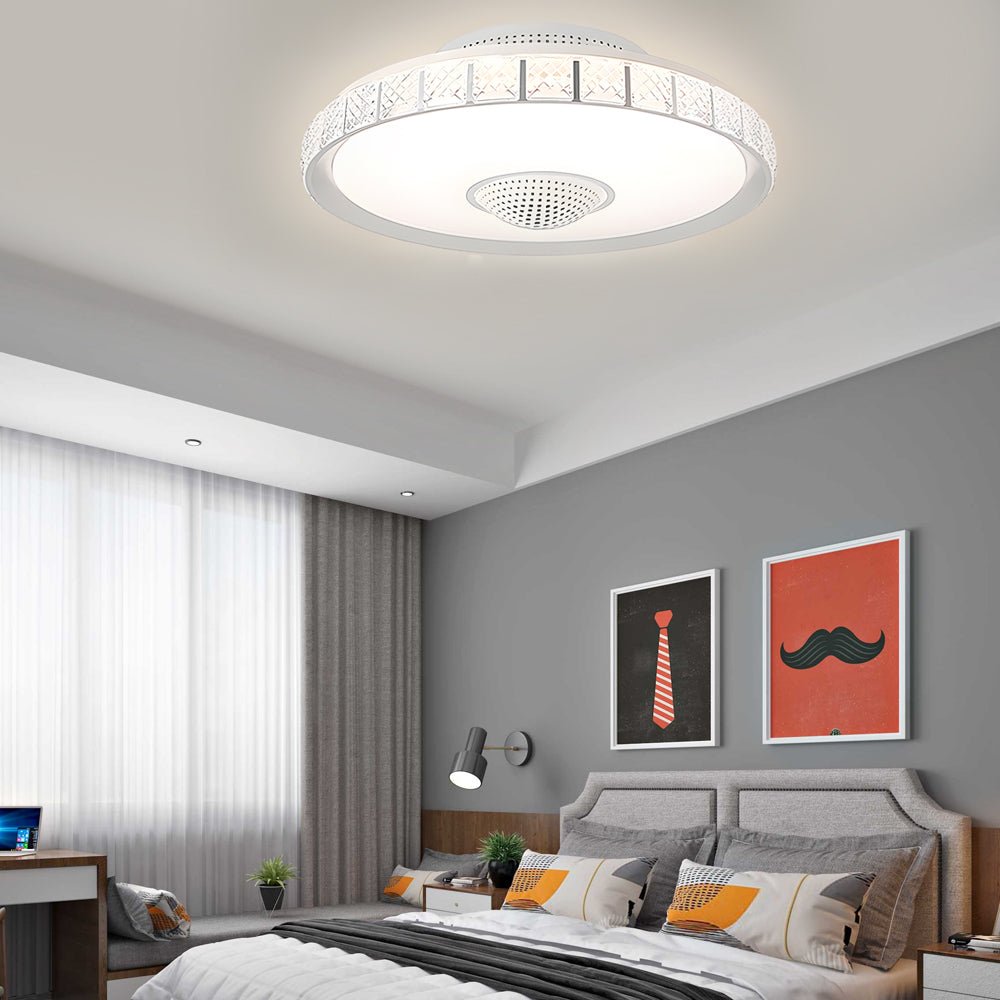 19.69'' Smart Bladeless LED Ceiling Fan with Light and Remote Control for Indoor Use
