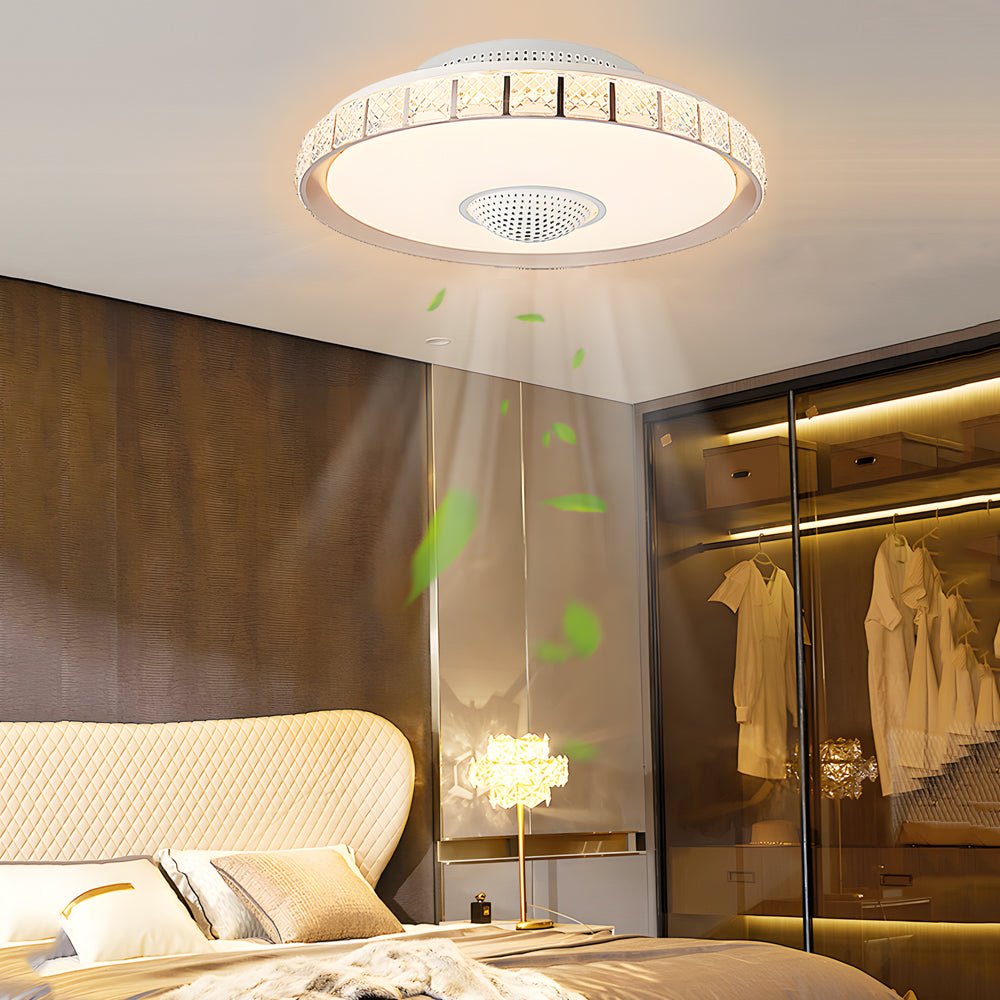 19.69'' Smart Bladeless LED Ceiling Fan with Light and Remote Control for Indoor Use