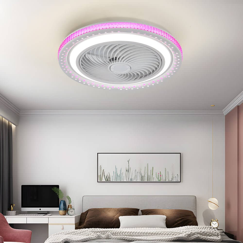 19.7-Inch Bladeless Ceiling Fan with LED Light and Remote Control