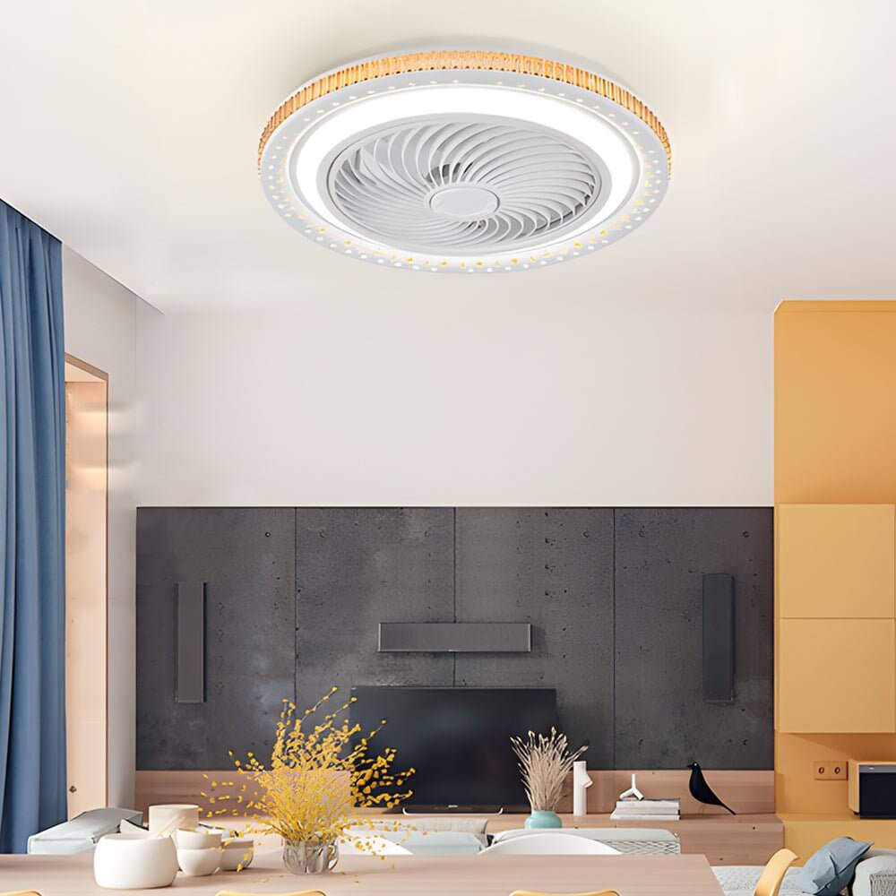 19.7-Inch Bladeless Ceiling Fan with LED Light and Remote Control