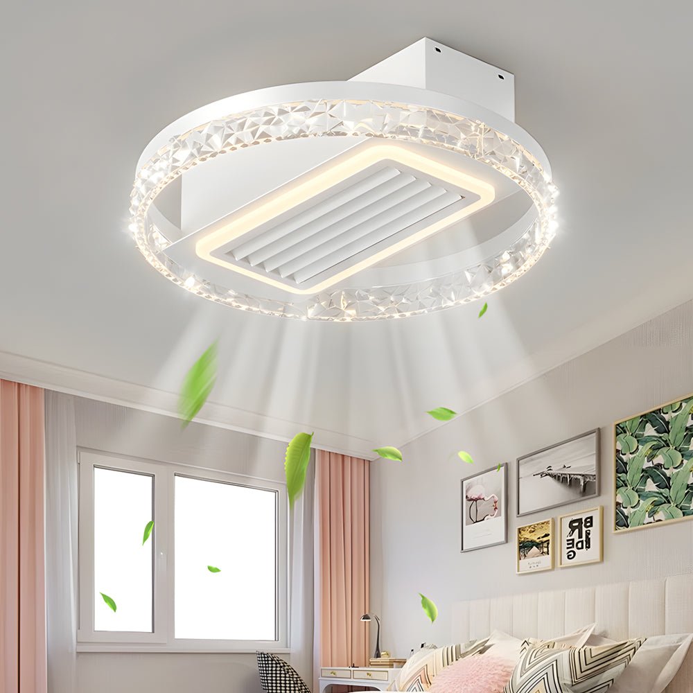 19.7-Inch Nordic Bladeless Ceiling Fan with 6 Speeds, LED Light, and Remote Control