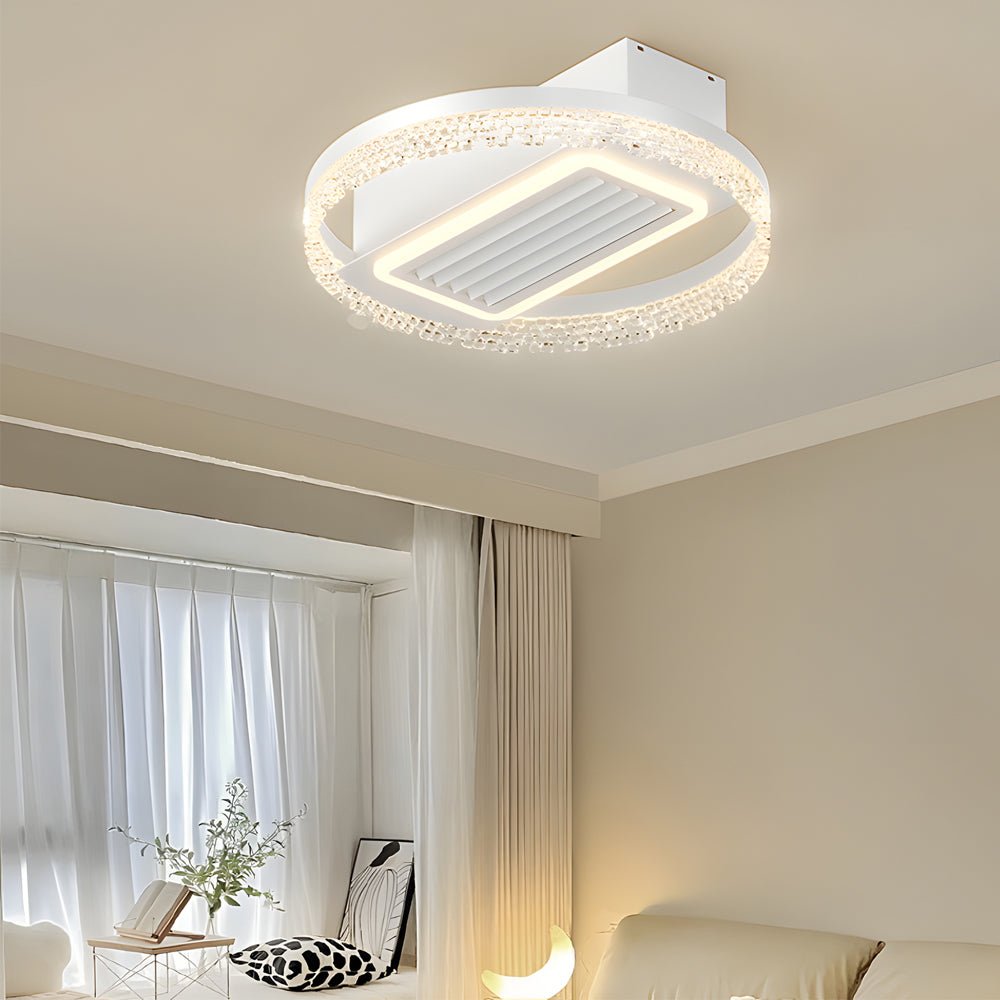 19.7-Inch Nordic Bladeless Ceiling Fan with 6 Speeds, LED Light, and Remote Control