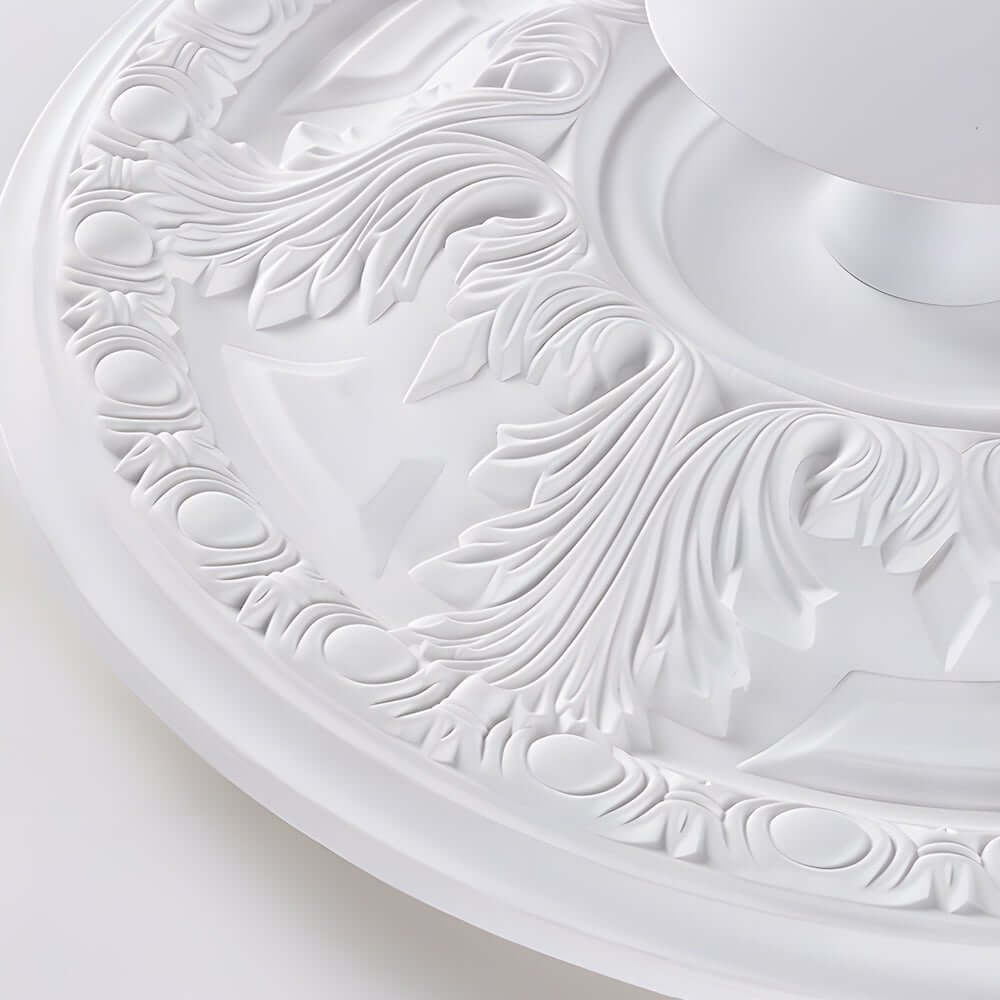 197 inch dimmable led flush mount ceiling light with round gypsum relief design