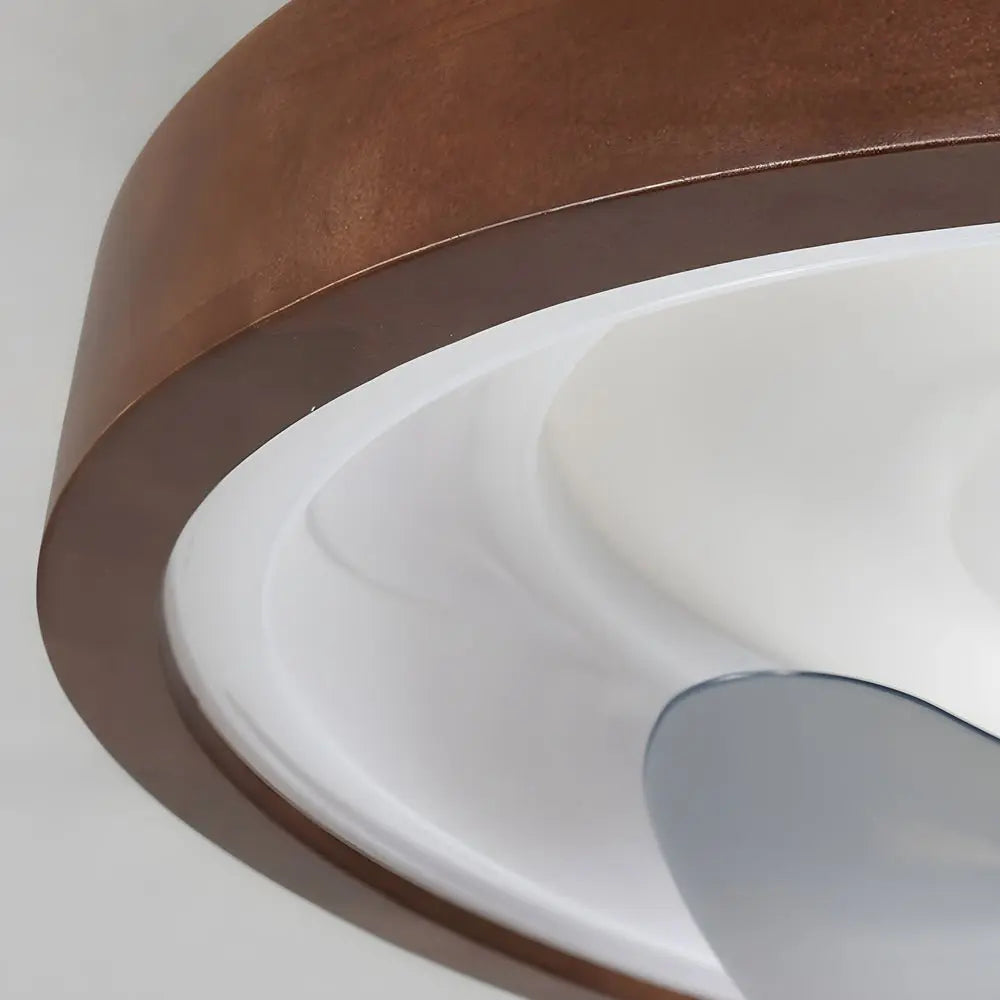 19.7-Inch Walnut 6-Speed Flush Mount Ceiling Fan with LED Light and Remote Control Luxe