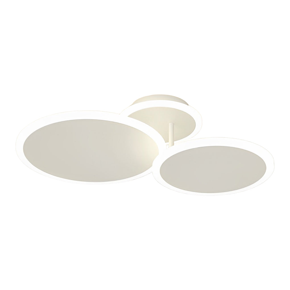 Circular LED Semi-Flush Mount — Matte White Acrylic & Iron, 2/3/6-Light, Three-Step Dimming