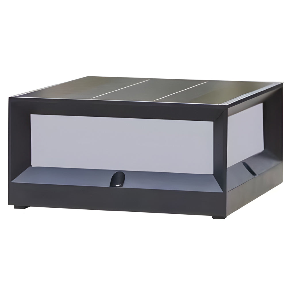 Modern Square Solar & Hardwired Outdoor Post Light — Die-Cast Aluminum, Black, IP54, Warm White 3200K