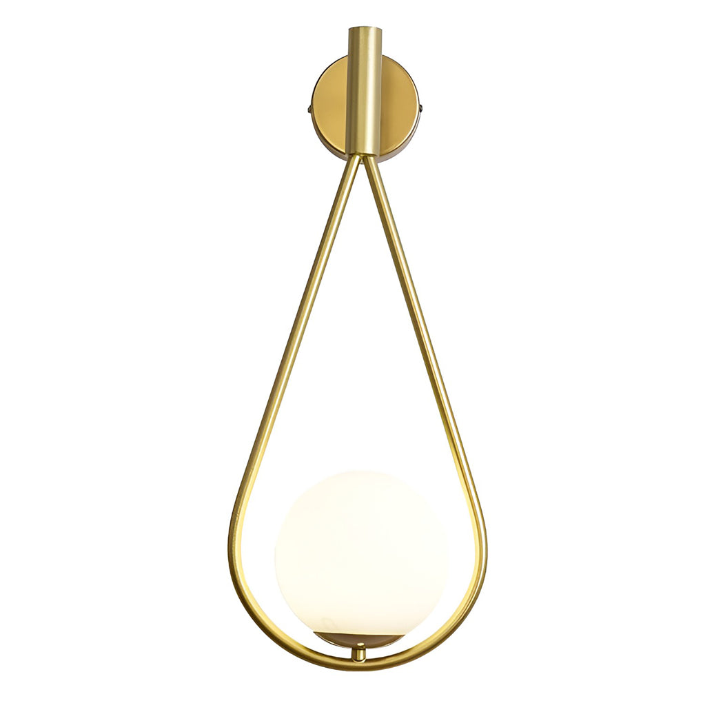 Waterdrop Wall Sconce — Iron and Glass, E27, 9" × 22", Black or Gold