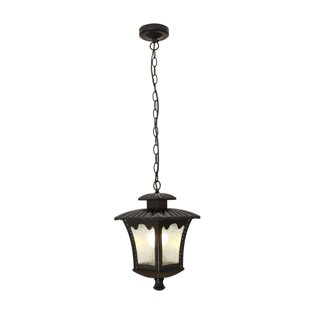 Water Drop Outdoor Hanging Light — Die-Cast Aluminum, Retro Glass, Waterproof, 7.5" × 13"