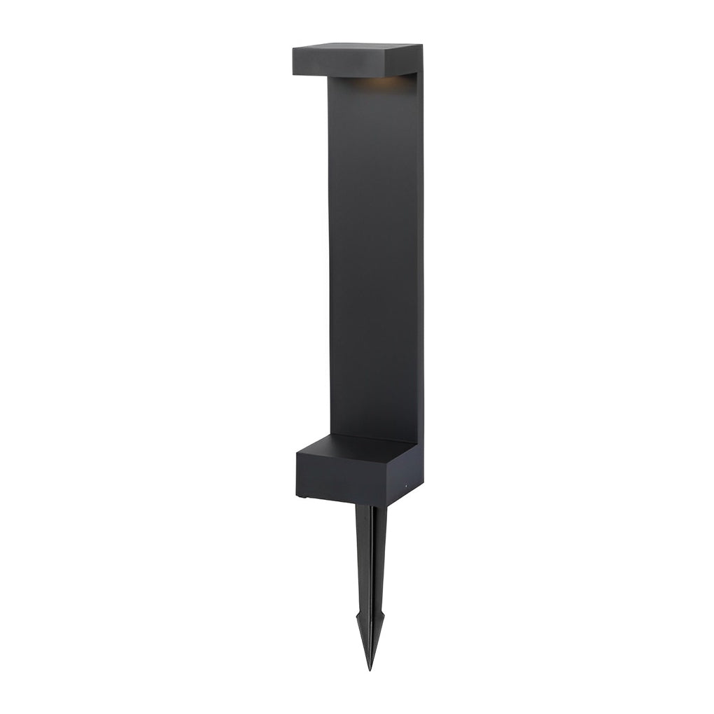 I-Shaped LED Bollard Pathway Light — Black Die-Cast Aluminum, 10W, IP65 Weatherproof, 3000K