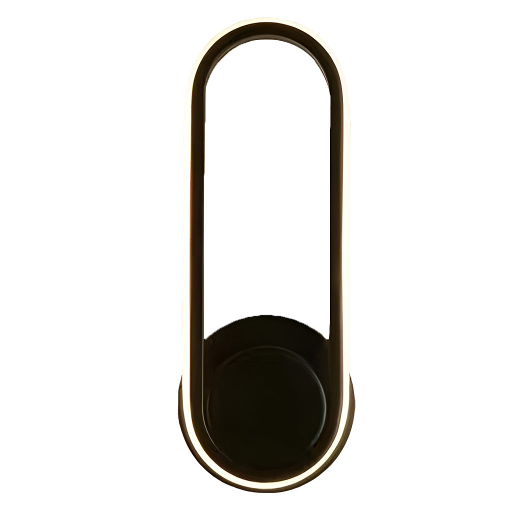 330° Rotatable Rounded-Rectangular LED Wall Sconce — Metal, Silicone Shade, Modern, Gold / Black / White