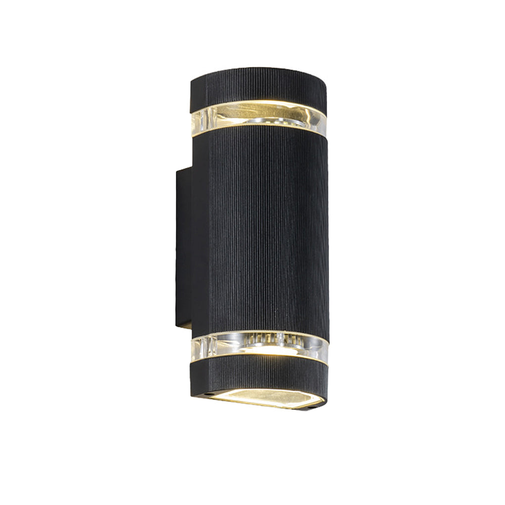 Industrial Up/Down Outdoor Wall Sconce — Black Aluminum, LED 10W, IP65 Weatherproof
