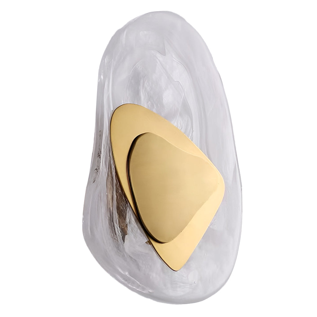 Modern Glass Wall Sconce — Wrought Iron, Three-Step Dimming, LED, Gold or Black