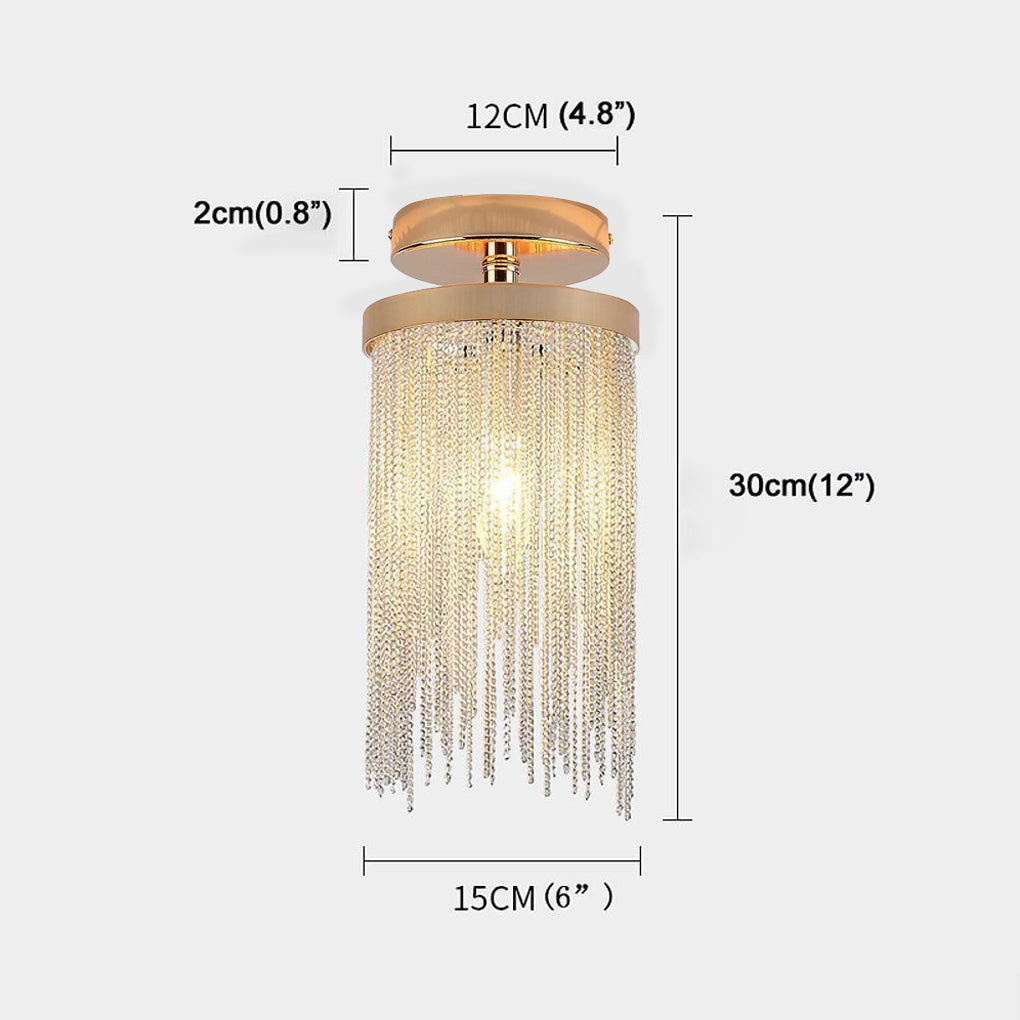 Tassel Modern Farmhouse Semi-Flush Mount — Metal, LED, 6" Diameter, 1-Light