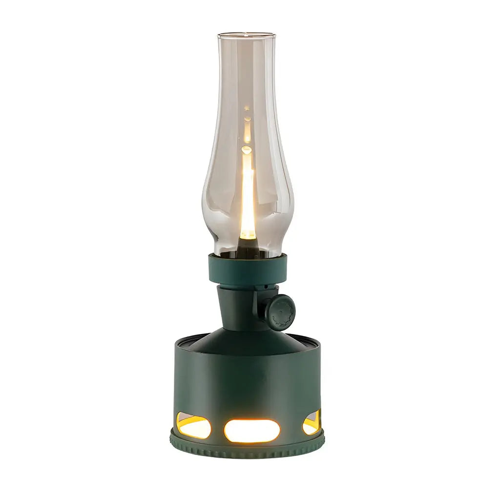 Contemporary LED Table Lamp with Battery Operation in Kerosene Style Luxe