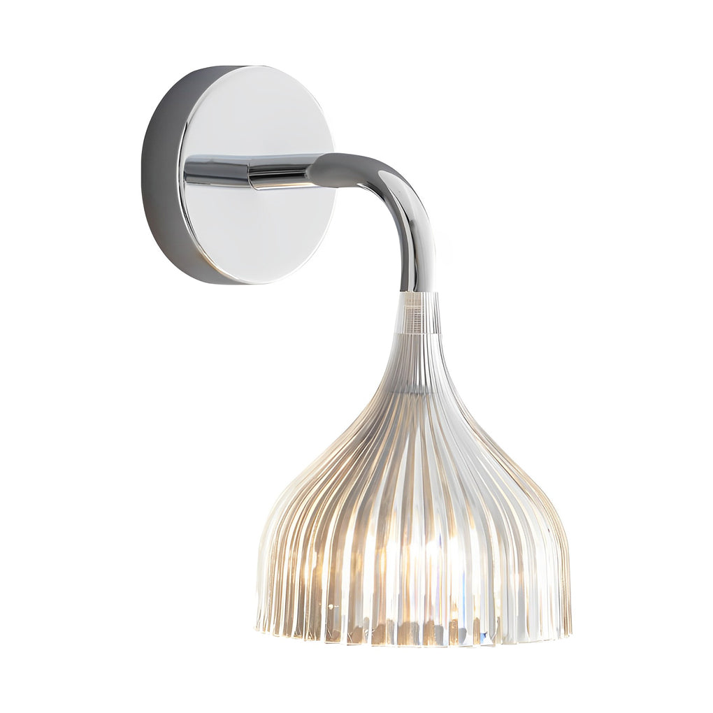 Pleated Iron Wall Sconce — White, Transparent, or Yellow, E14 5W, Modern Retro