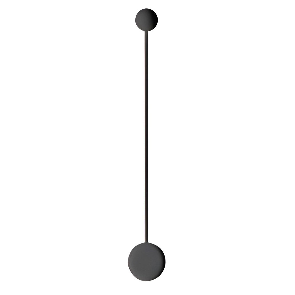Round Linear LED Wall Sconce — Black Aluminum, Warm White / 6000K, Straight or Right-Angle