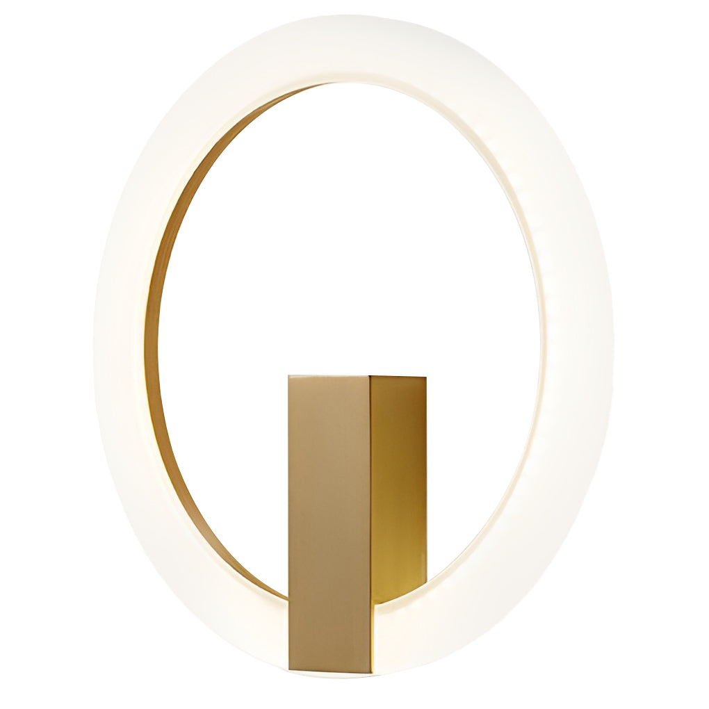 Modern Circle LED Wall Sconce — Iron and Acrylic, 3-Step Dimming, Remote, 4500K, Coffee or Gold, 8"–16"