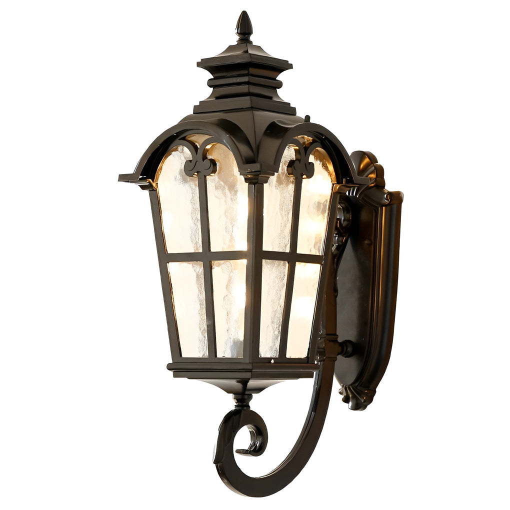 Vintage Outdoor Wall Sconce — Die-Cast Aluminum and Tempered Glass, Black, E27, Waterproof
