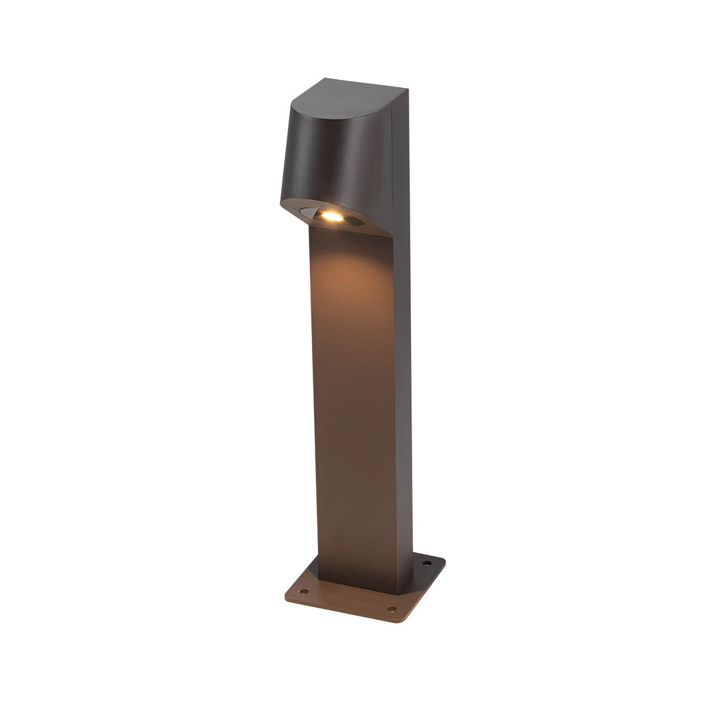 Modern Outdoor Bollard Path Light — Aluminum and Glass, LED, IP65 Weatherproof, Downward Illumination, 3000K