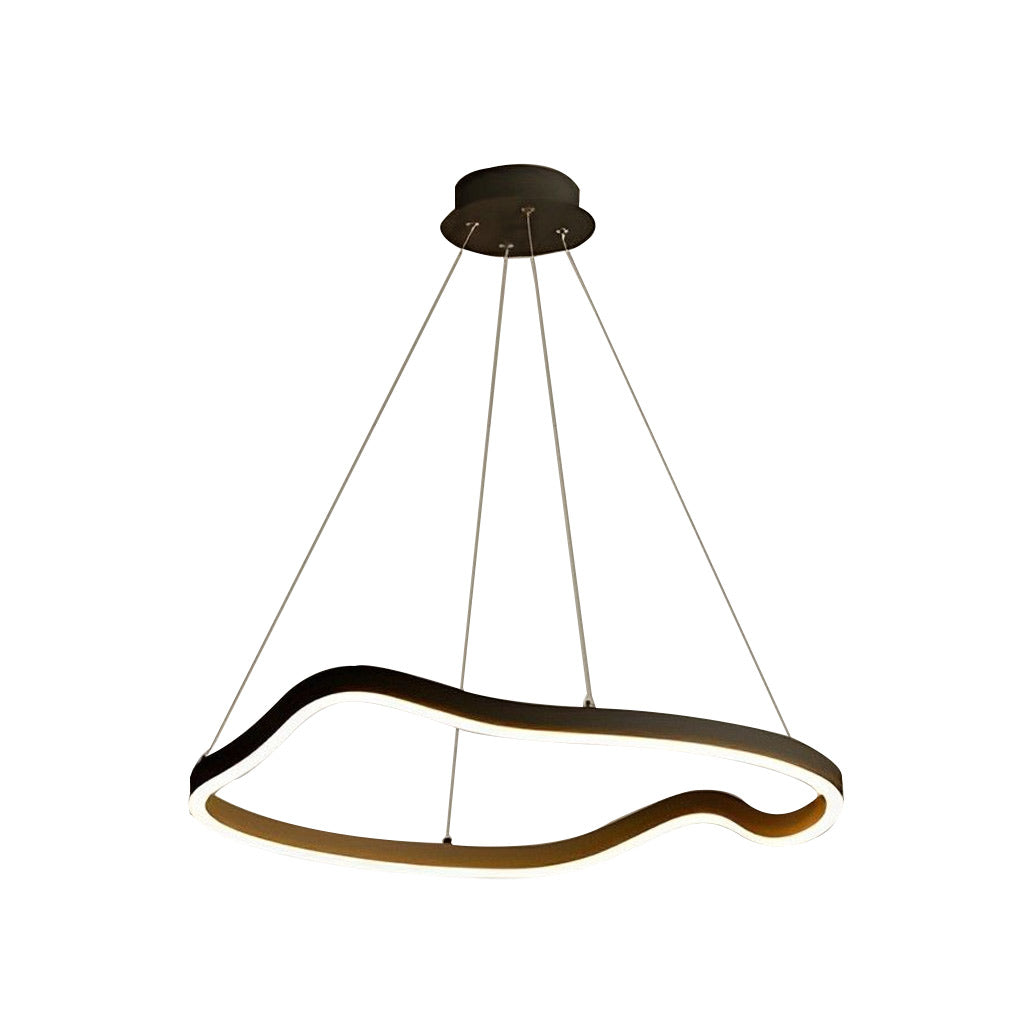 Irregular Ring Modern Chandelier — Aluminum with Silicone Shade, 24", Three-Step Dimming, LED