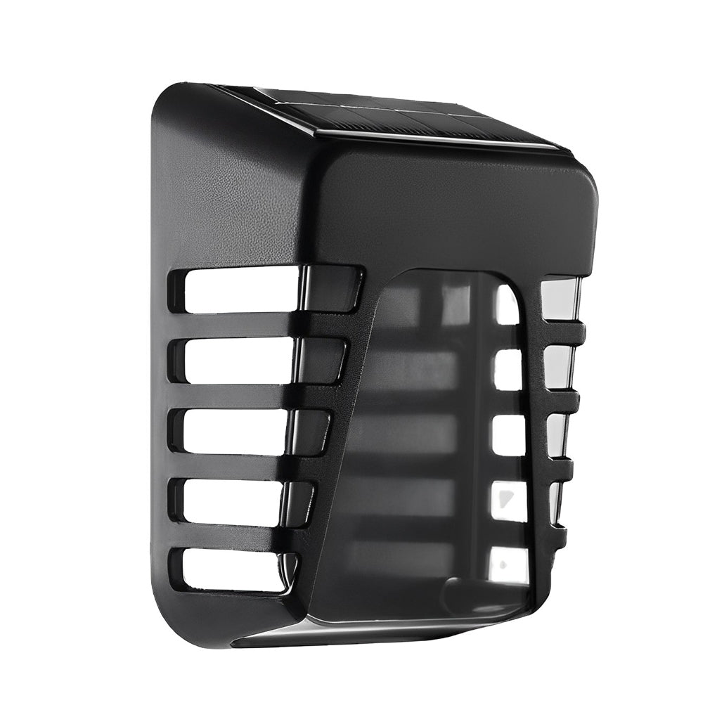 Modern Black Solar Outdoor Wall Sconce — ABS, LED, IP65 Weatherproof, Auto On/Off
