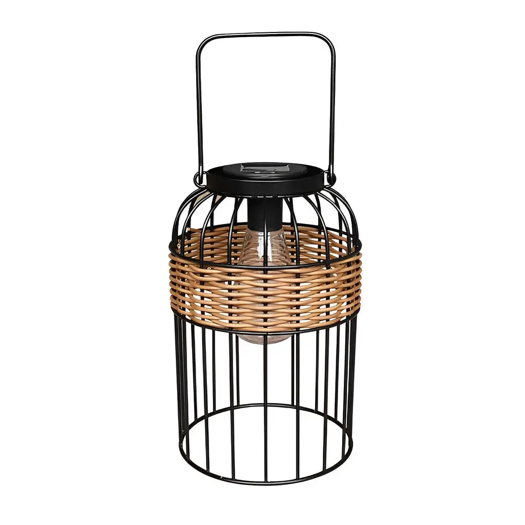 Intelligent Solar Night Light: Portable Waterproof Lantern-Shaped Rattan Design Luxe