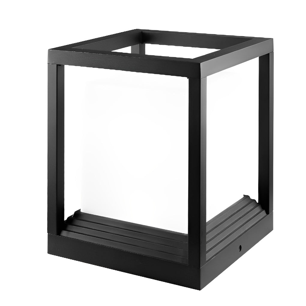 Modern Square Solar Fence Post Light — Black Aluminum, LED, IP65 Weatherproof