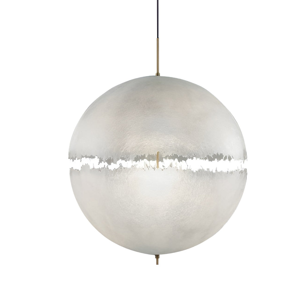 Moon-Shaped Pendant Chandelier — Iron & Resin, White LED, E27, Modern Minimalist, 12"–24" Available