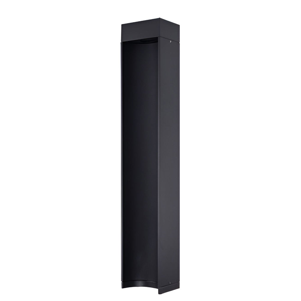 Rectangular Outdoor Bollard Light — Black Die-Cast Aluminum, 5W LED, Warm/Cool White, IP54, 12"–31"
