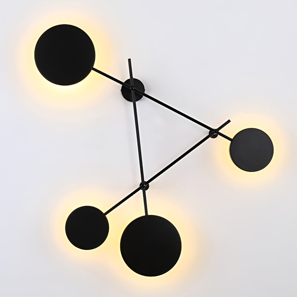 Geometric Round LED Wall Sconce — Iron and Acrylic, 42" x 33", 3000K Warm White
