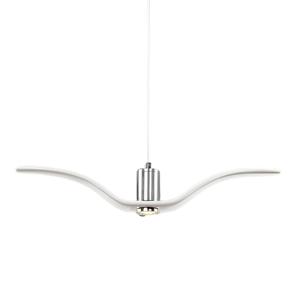 Seagull LED Chandelier — Ceramic and Chrome, Modern, Warm White 3000K